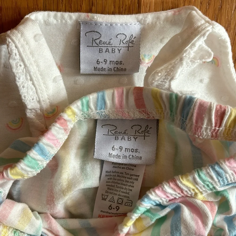 6-9M Rene Rofe Two Piece Rainbow Dress Set